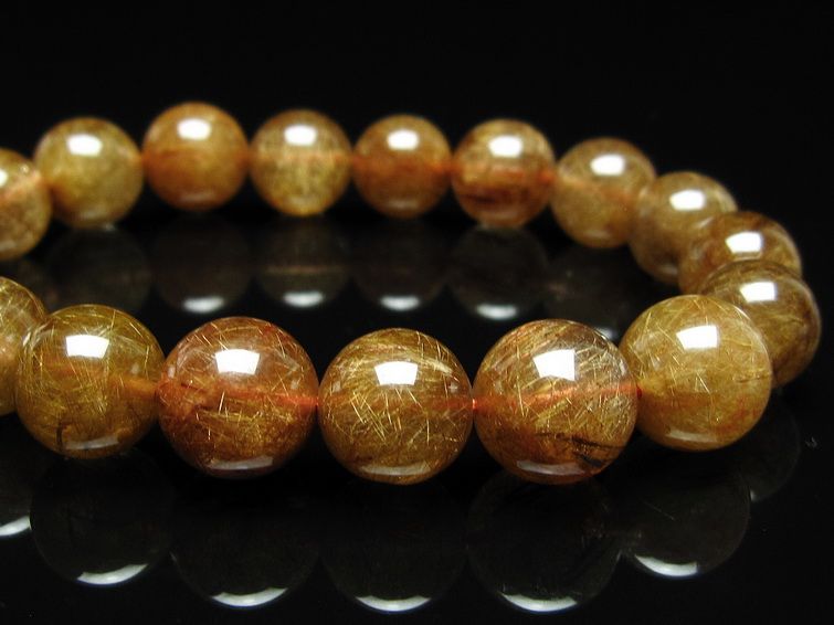 ルチルクォーツ ブレスレット 11mm ブロンズルチル ブレス 一点物 111-50736