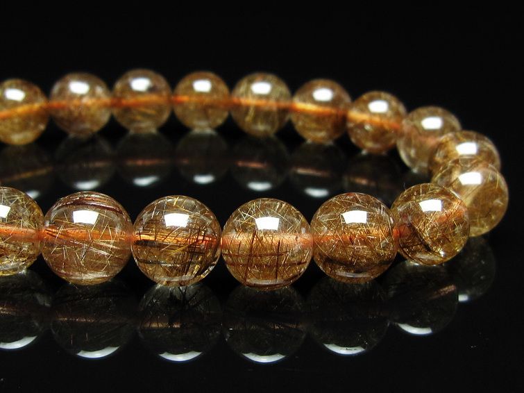 ルチルクォーツ ブレスレット 10mm ブロンズルチル ブレス 一点物 111-50738
