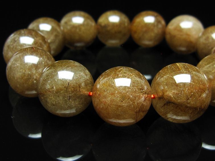 ルチルクォーツ ブレスレット 18mm ブロンズルチル ブレス 一点物 111-50746