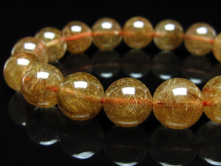 ルチルクォーツ ブレスレット 12mm ブロンズルチル ブレス 一点物 111-50754