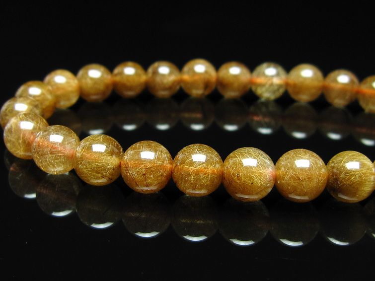 ルチルクォーツ ブレスレット 8mm ブロンズルチル ブレス メール便可 一点物 111-50760