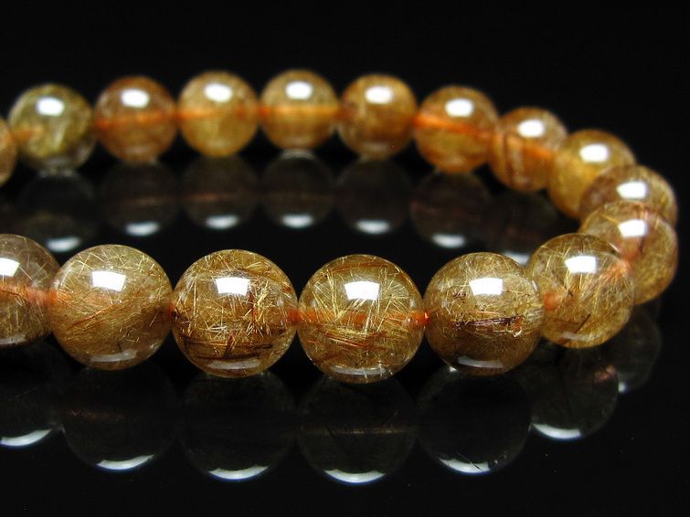 ルチルクォーツ ブレスレット 11mm ブロンズルチル ブレス 一点物 111-50764