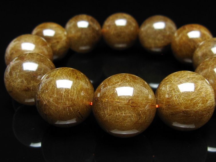 ルチルクォーツ ブレスレット 20mm ブロンズルチル ブレス 一点物 111-50784