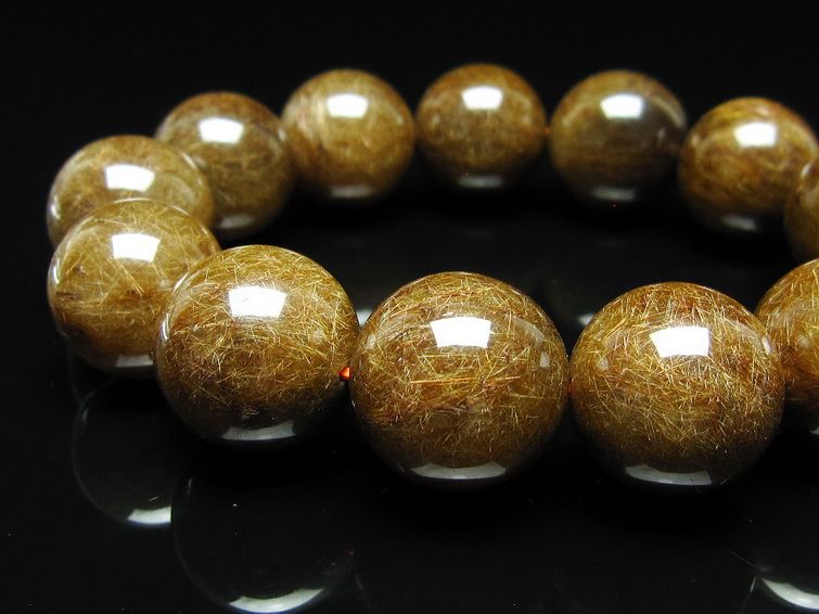 ルチルクォーツ ブレスレット 19mm ブロンズルチル ブレス 一点物 111-50787