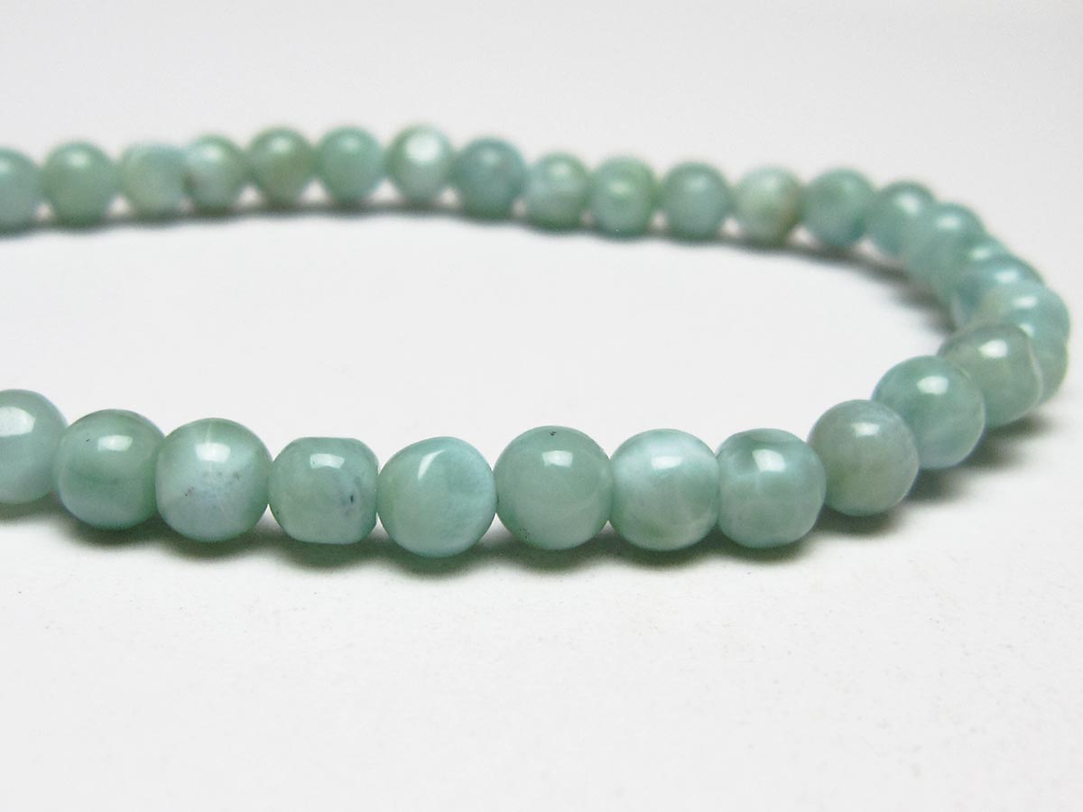 ラリマー ブレスレット 5mm メール便可 一点物 111-50848