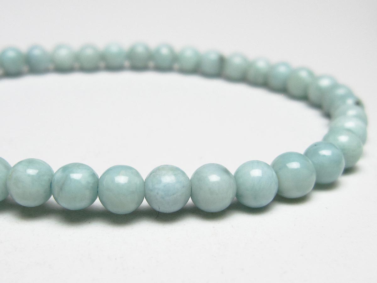 ラリマー ブレスレット 5mm メール便可 一点物 111-50858