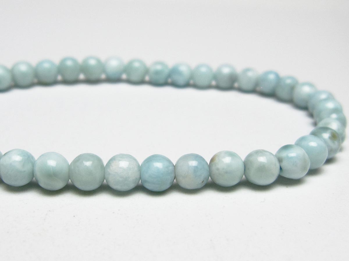 ラリマー ブレスレット 5mm メール便可 一点物 111-50860