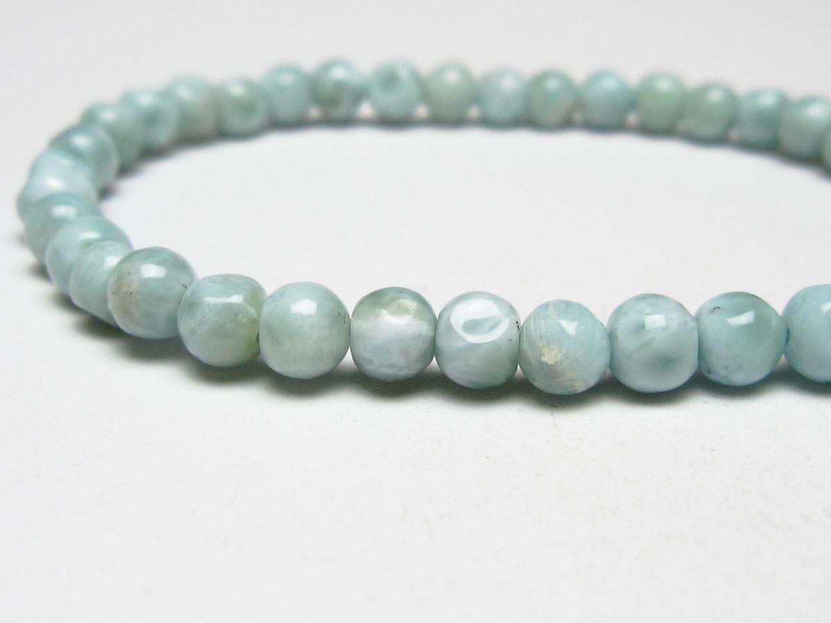 ラリマー ブレスレット 5mm メール便可 一点物 111-50866