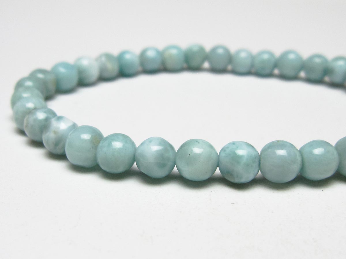 ラリマー ブレスレット 5mm メール便可 一点物 111-50868