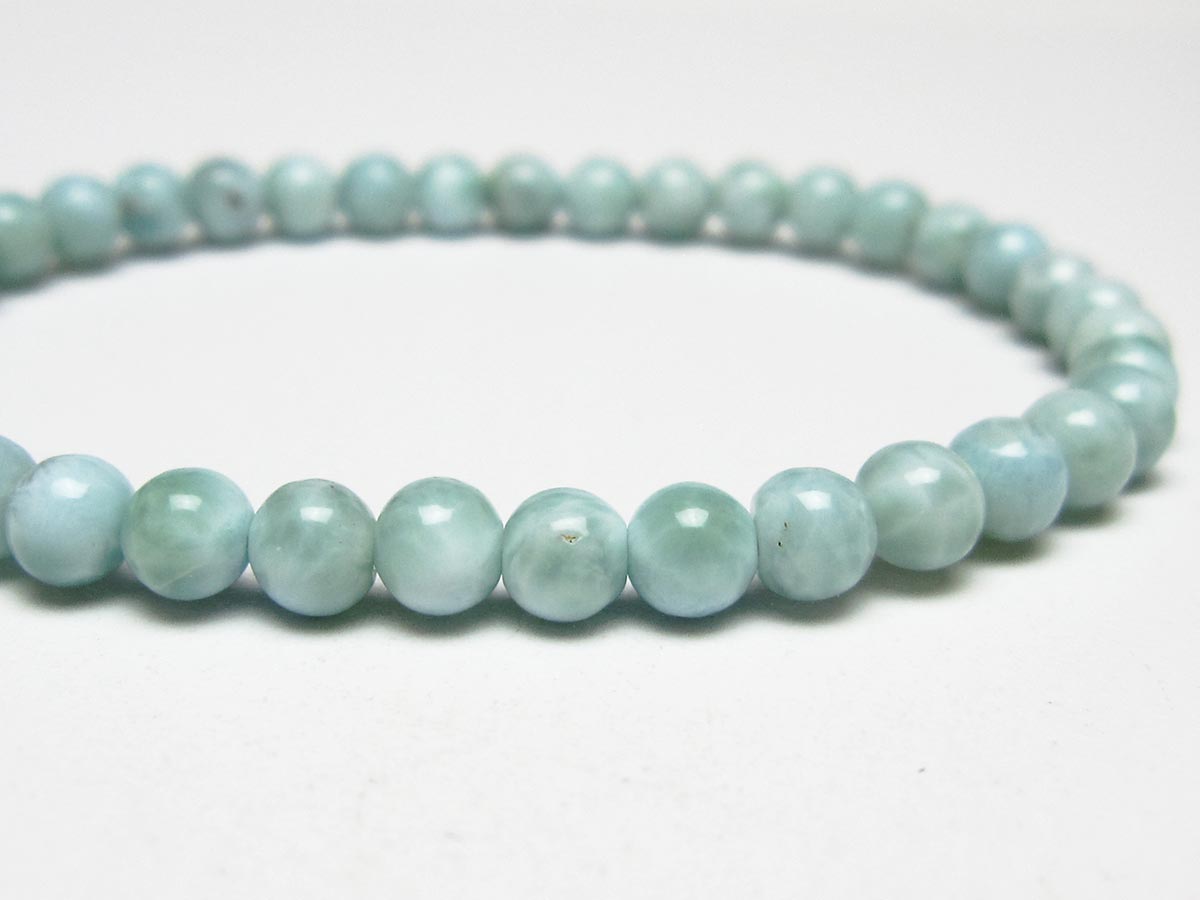 ラリマー ブレスレット 5mm メール便可 一点物 111-50870