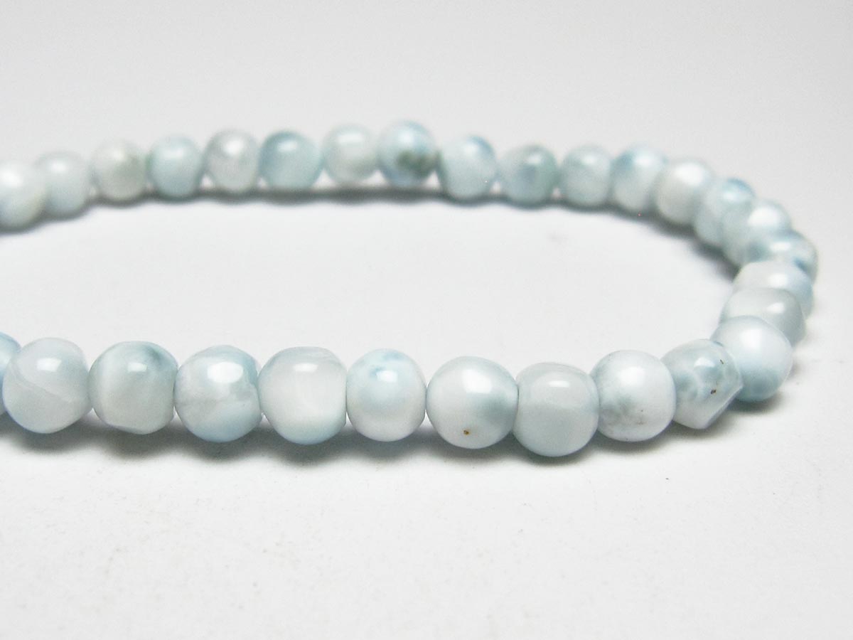 ラリマー ブレスレット 5mm メール便可 一点物 111-50883