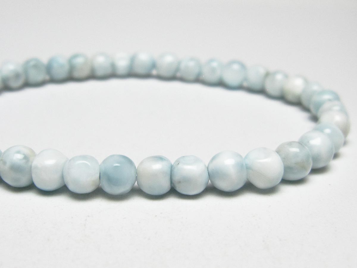 ラリマー ブレスレット 5mm メール便可 一点物 111-50885
