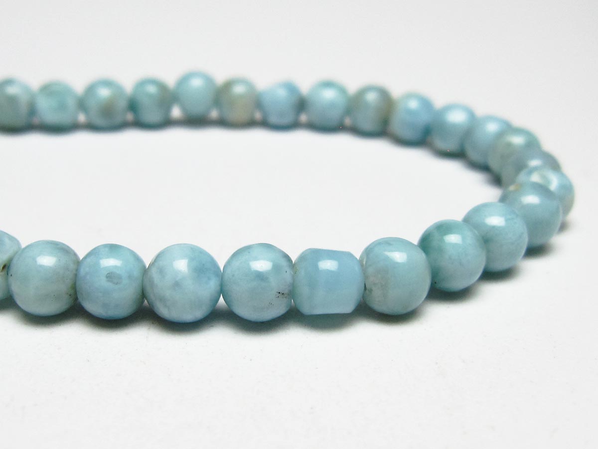 ラリマー ブレスレット 5mm メール便可 一点物 111-50886