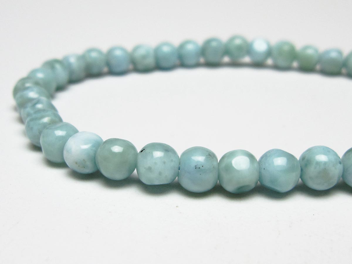 ラリマー ブレスレット 5mm メール便可 一点物 111-50894