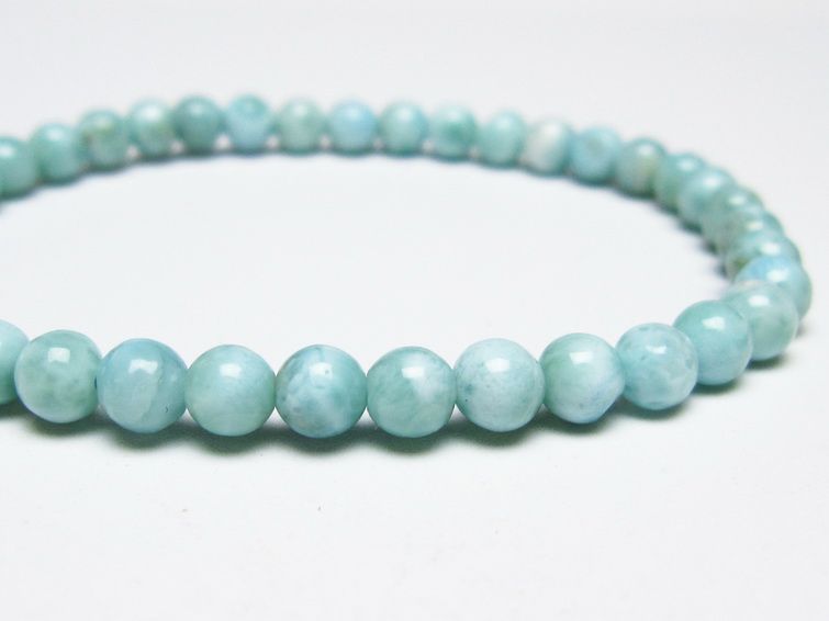 ラリマー ブレスレット 5mm メール便可 一点物 111-50895