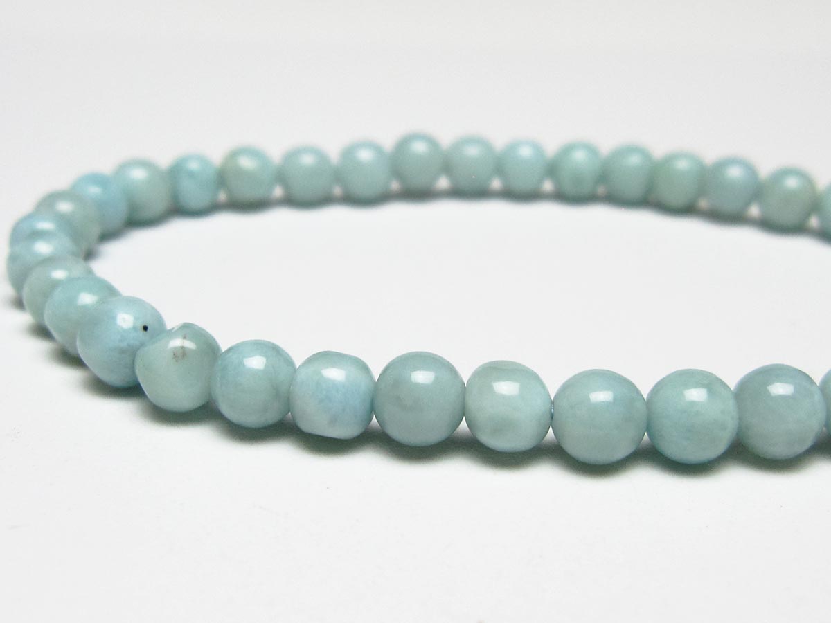 ラリマー ブレスレット 5mm メール便可 一点物 111-50896