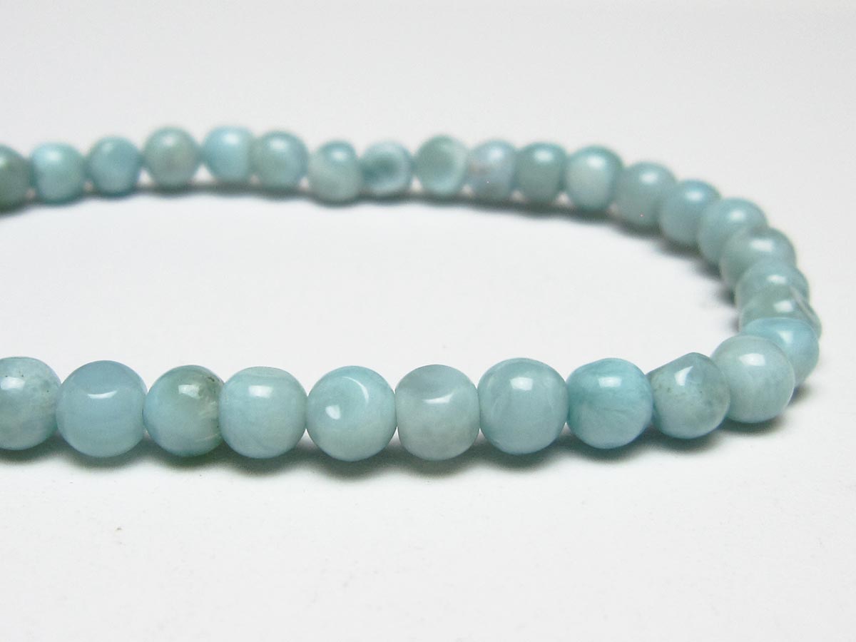 ラリマー ブレスレット 5mm メール便可 一点物 111-50897