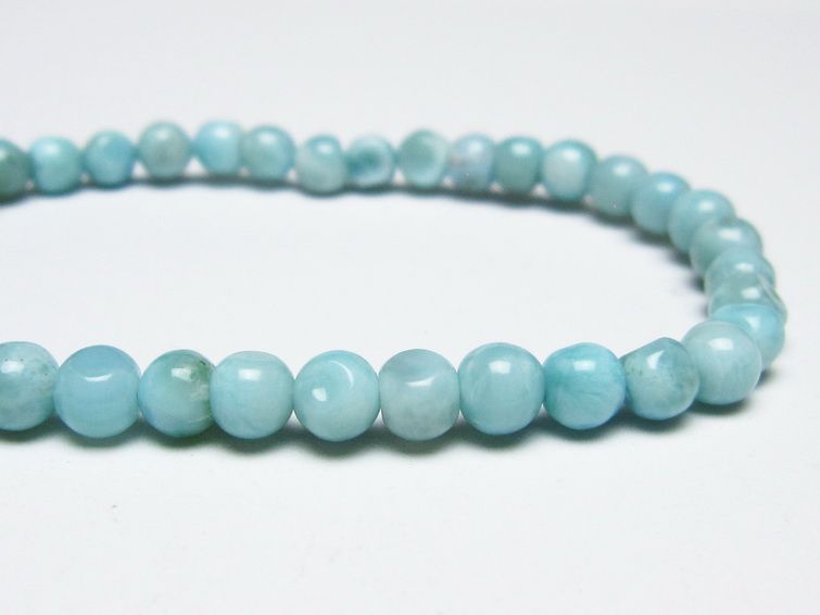 ラリマー ブレスレット 5mm メール便可 一点物 111-50897