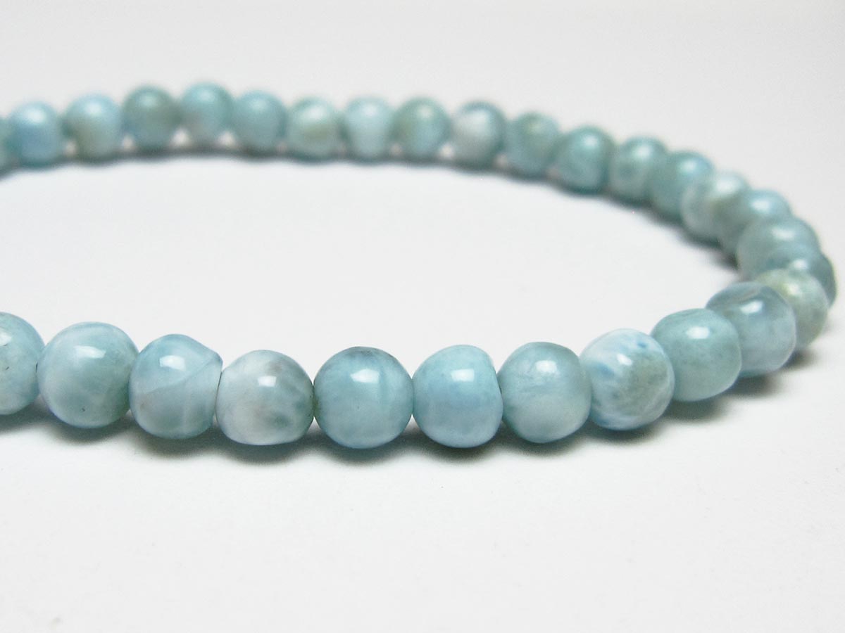ラリマー ブレスレット 5mm メール便可 一点物 111-50898