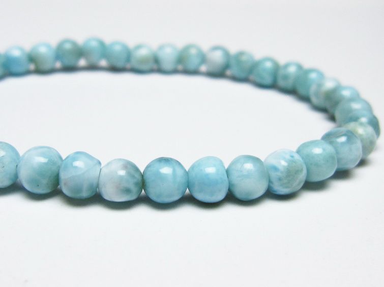 ラリマー ブレスレット 5mm メール便可 一点物 111-50898