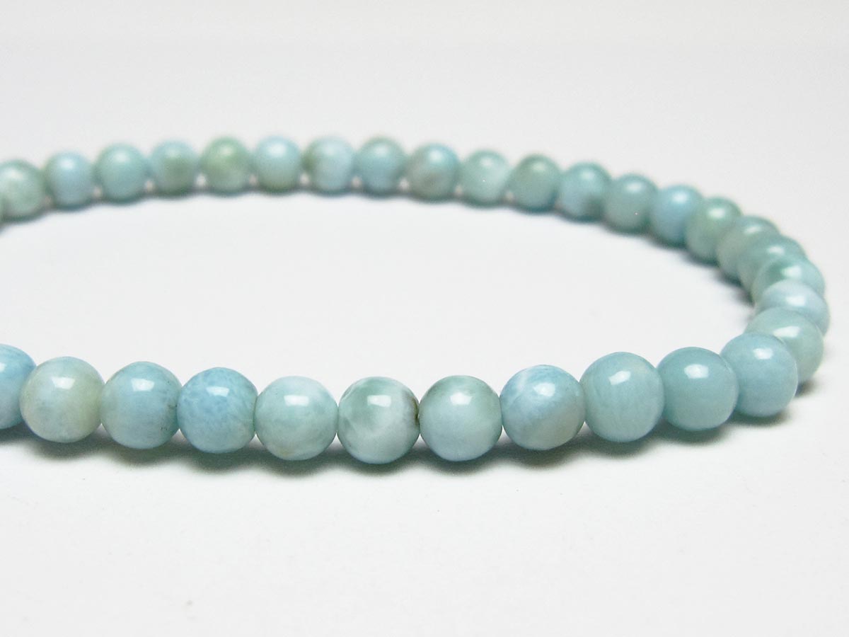 ラリマー ブレスレット 5mm メール便可 一点物 111-50899