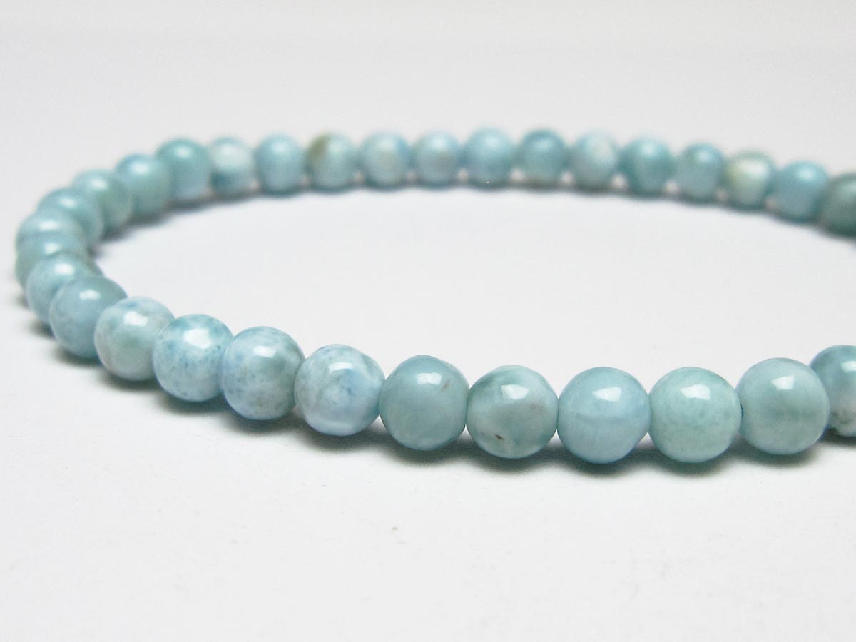 ラリマー ブレスレット 5mm メール便可 一点物 111-50900