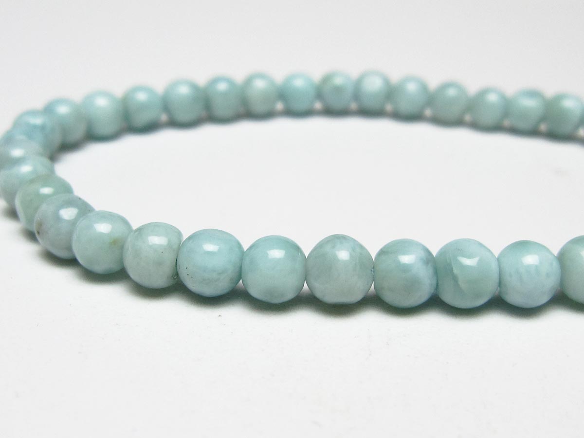 ラリマー ブレスレット 5mm メール便可 一点物 111-50902