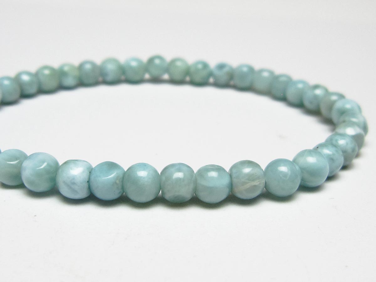 ラリマー ブレスレット 5mm メール便可 一点物 111-50905