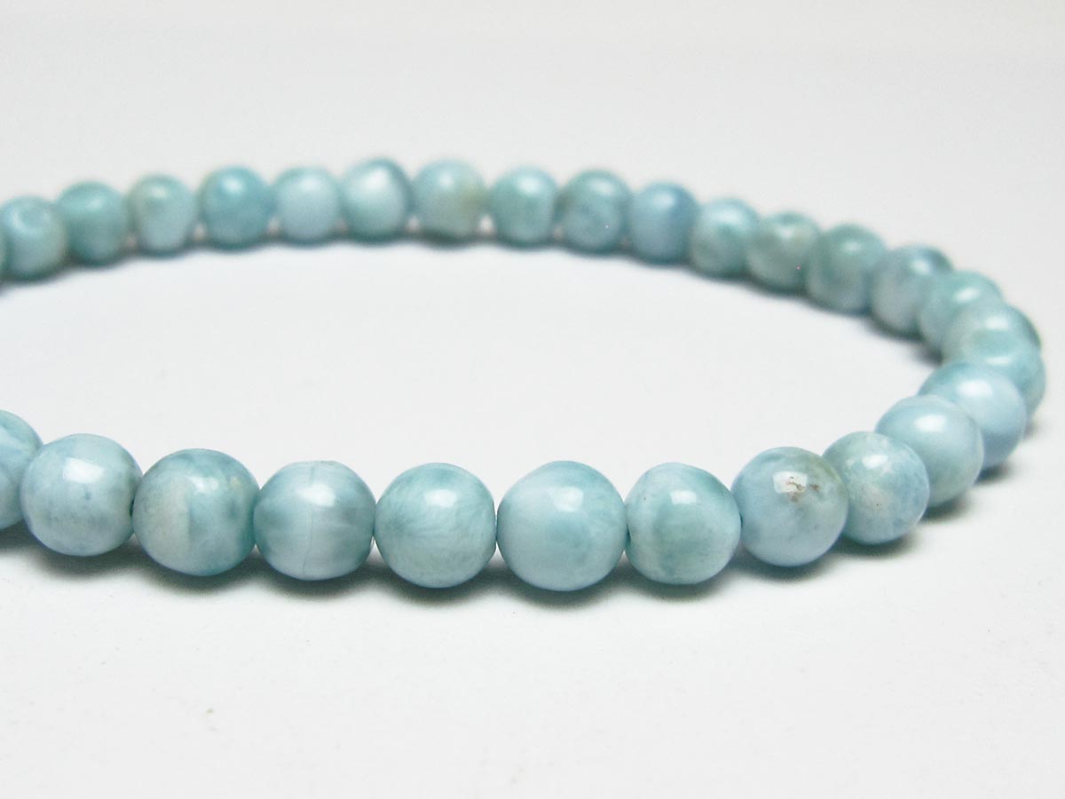 ラリマー ブレスレット 5mm メール便可 一点物 111-50910