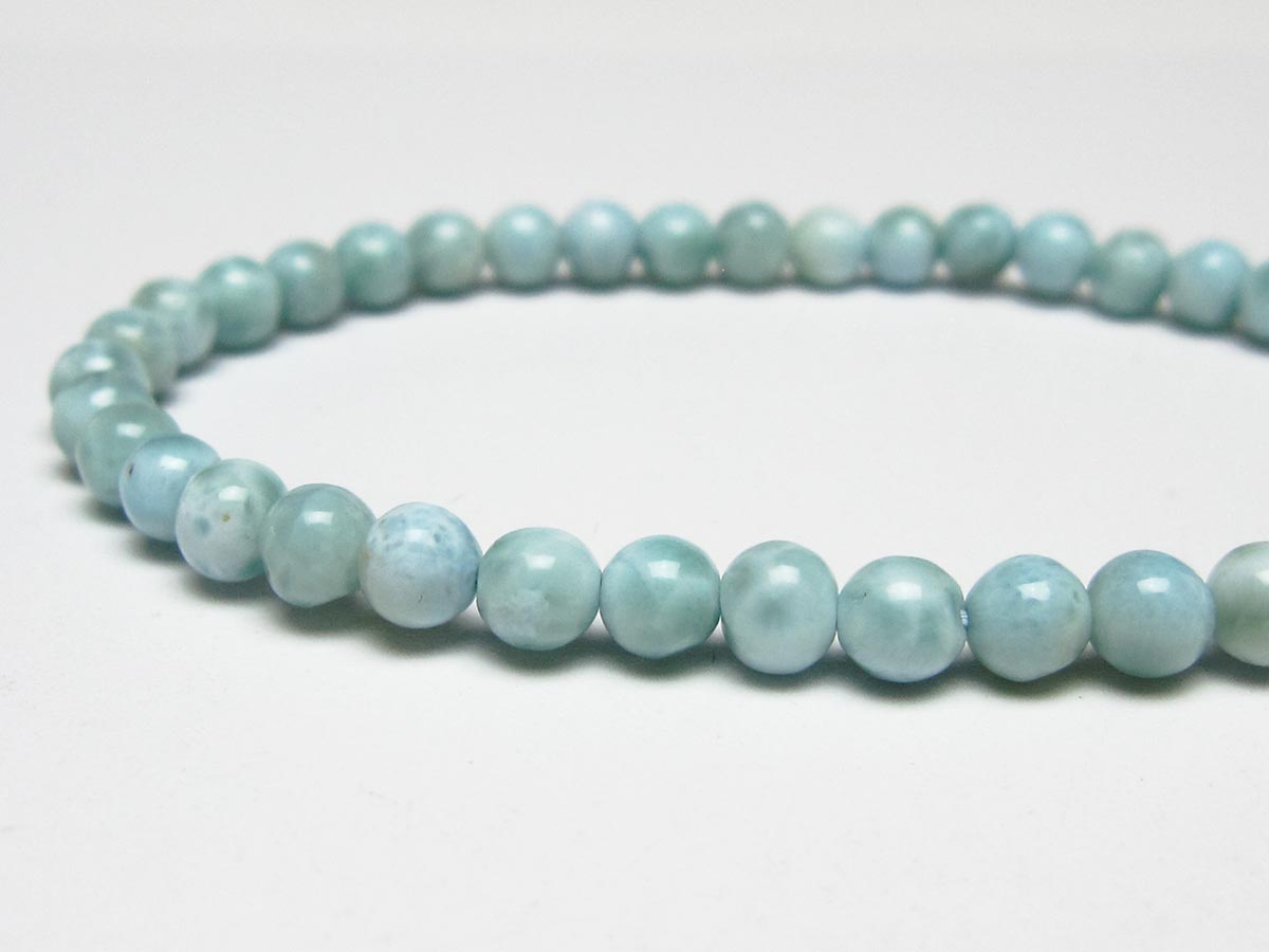 ラリマー ブレスレット 5mm メール便可 一点物 111-50911