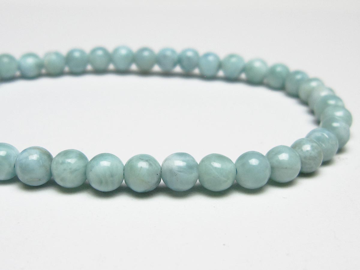 ラリマー ブレスレット 5mm メール便可 一点物 111-50912