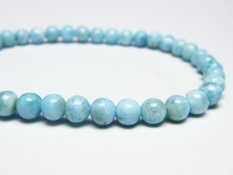 ラリマー ブレスレット 5mm メール便可 一点物 111-50931