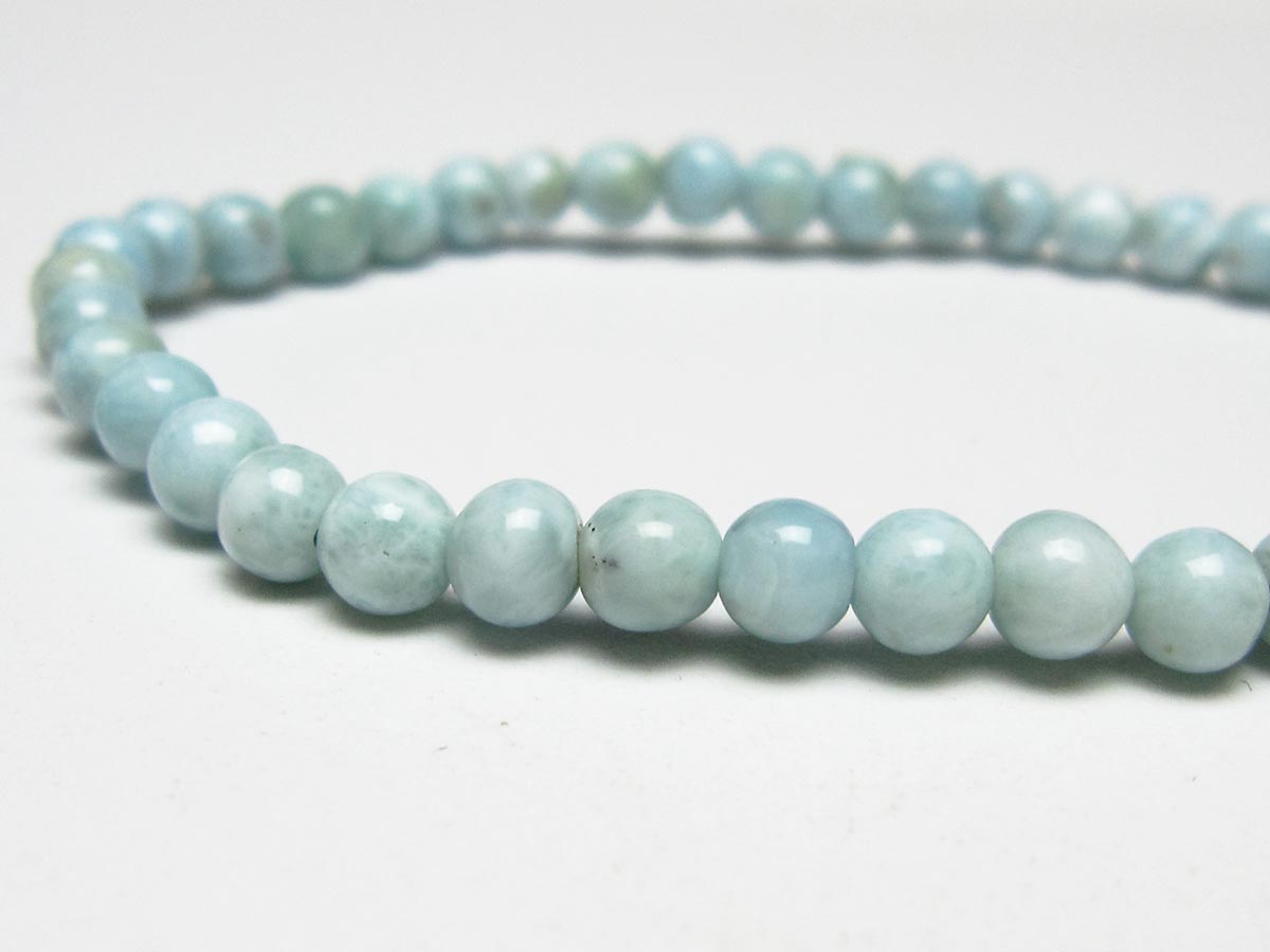 ラリマー ブレスレット 5mm メール便可 一点物 111-50934
