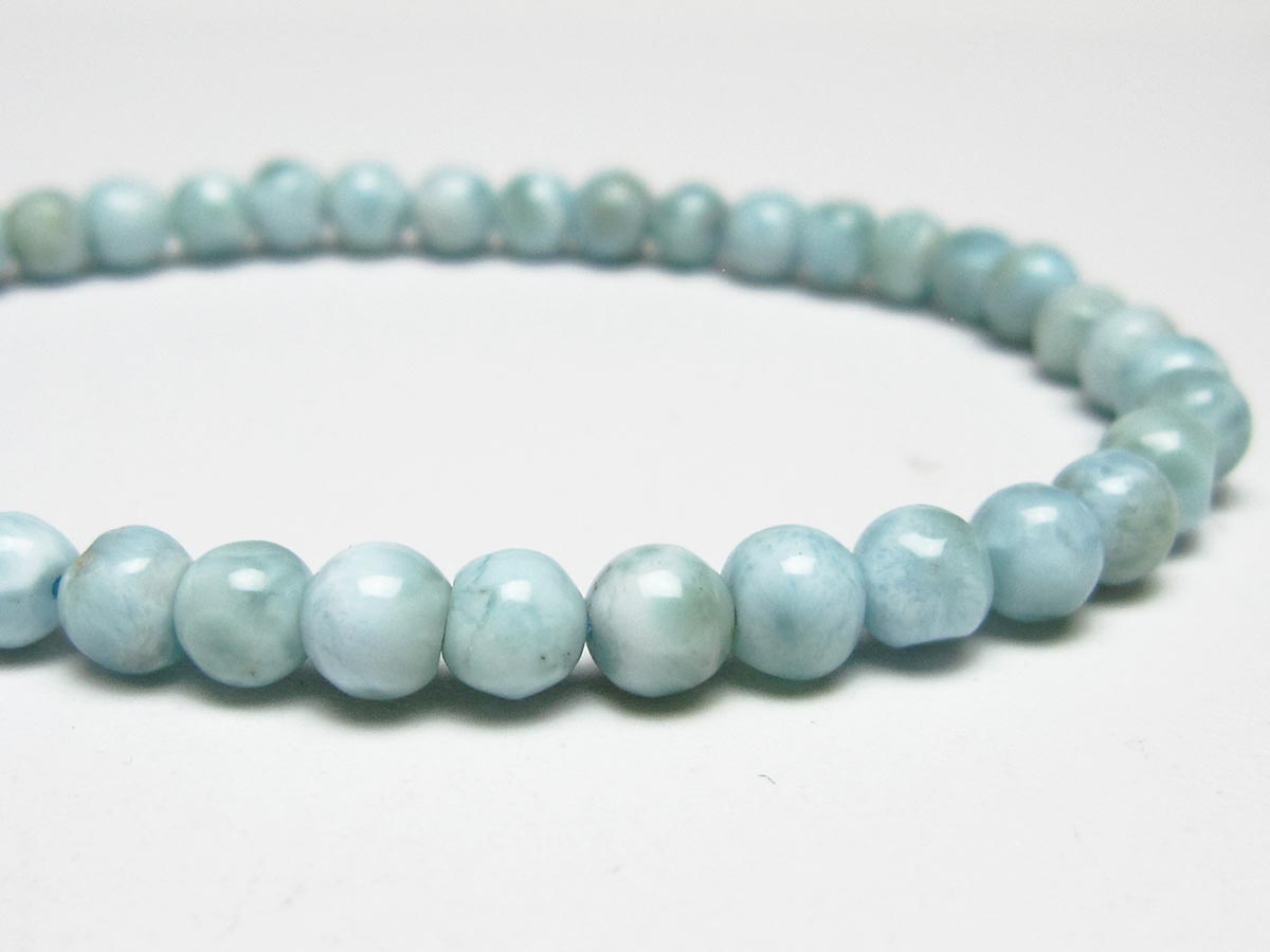 ラリマー ブレスレット 5mm メール便可 一点物 111-50935
