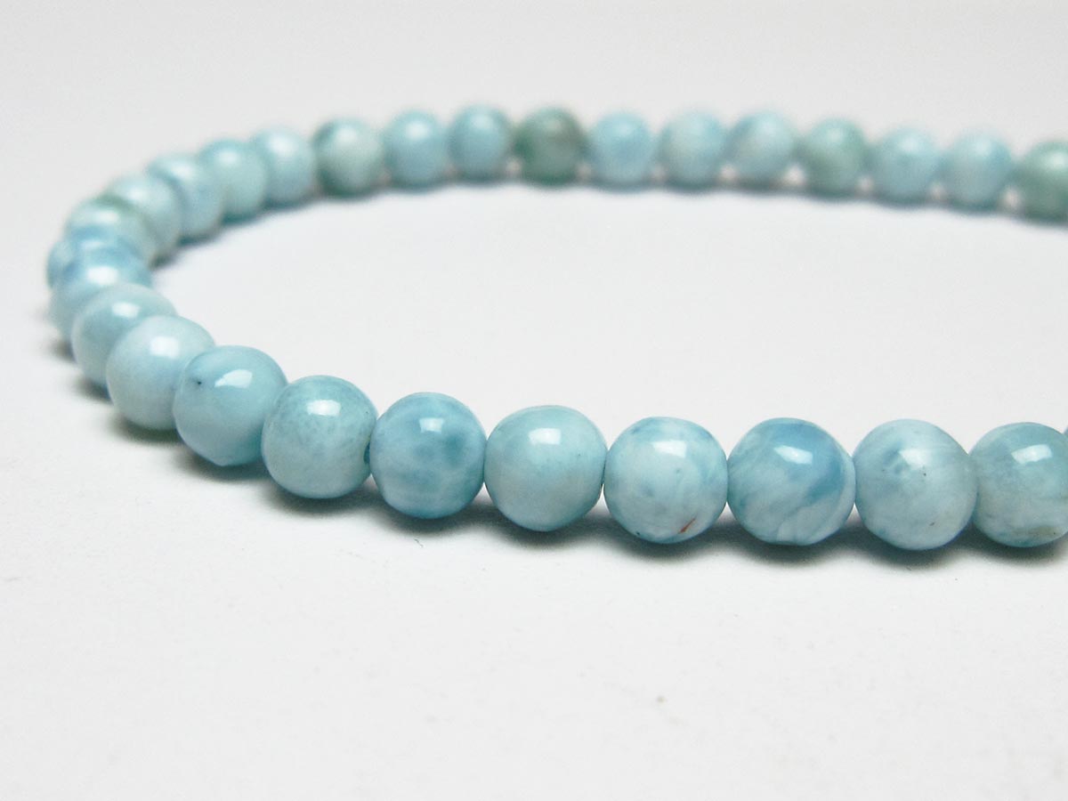 ラリマー ブレスレット 5mm メール便可 一点物 111-50936