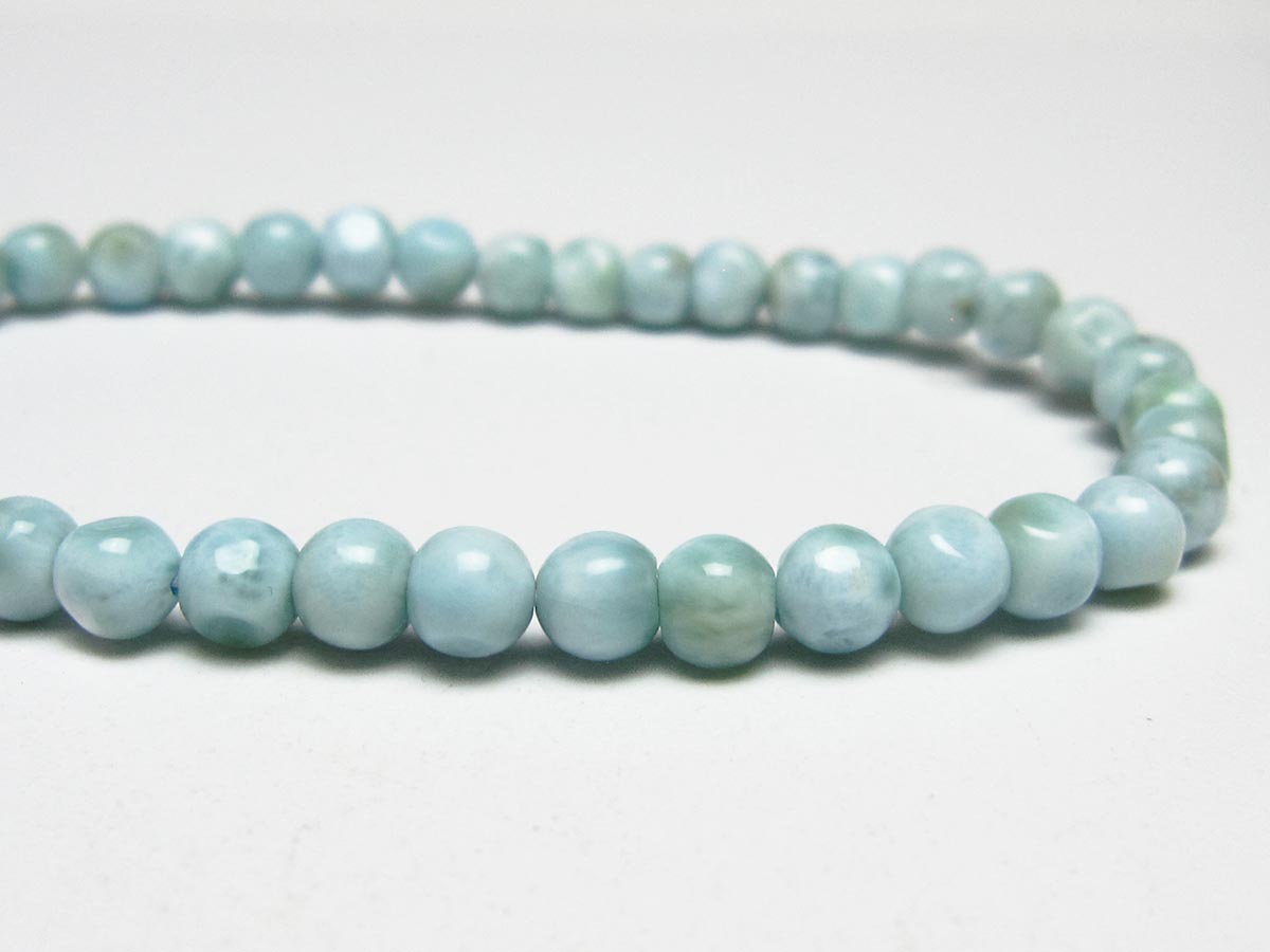 ラリマー ブレスレット 5mm メール便可 一点物 111-50938