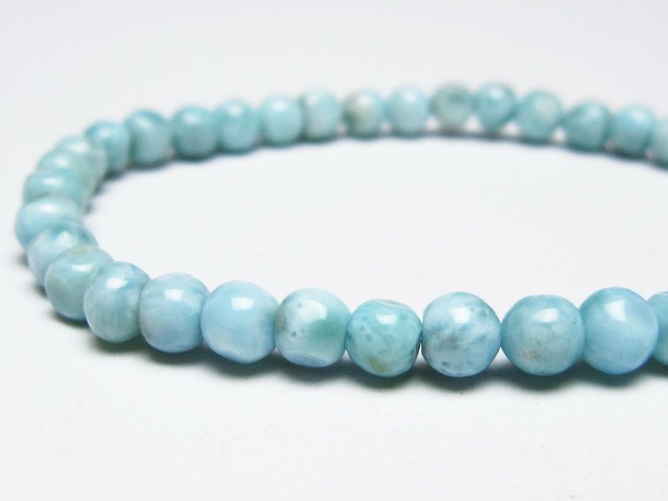 ラリマー ブレスレット 5mm メール便可 一点物 111-50940