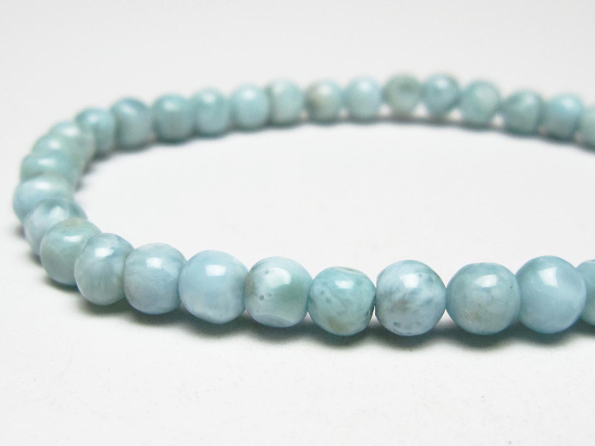 ラリマー ブレスレット 5mm メール便可 一点物 111-50940