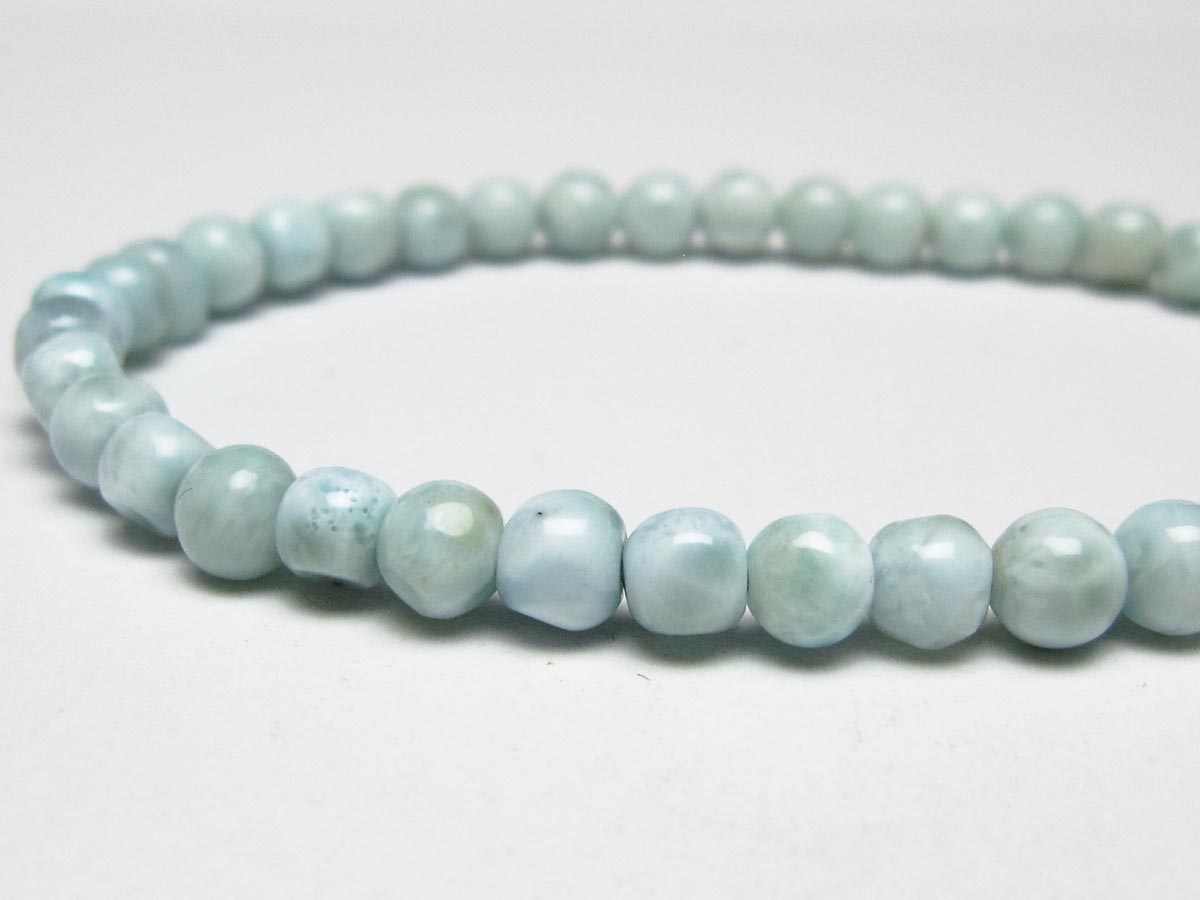 ラリマー ブレスレット 5mm メール便可 一点物 111-50948