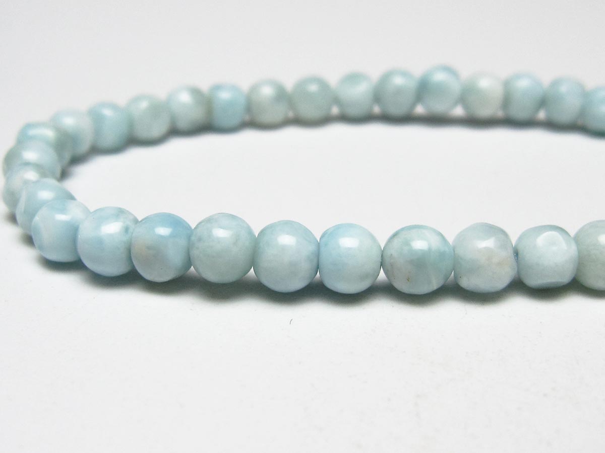 ラリマー ブレスレット 5mm メール便可 一点物 111-50950