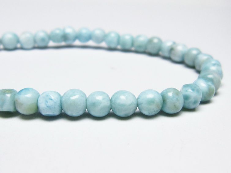 ラリマー ブレスレット 5mm メール便可 一点物 111-50954