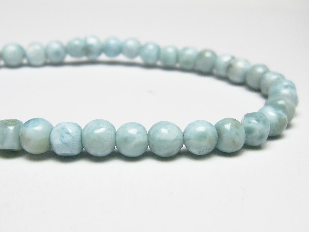 ラリマー ブレスレット 5mm メール便可 一点物 111-50954
