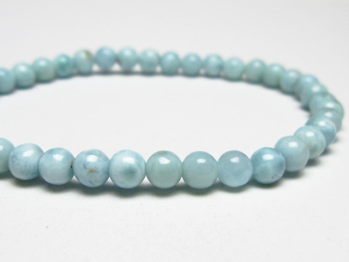 ラリマー ブレスレット 5mm メール便可 一点物 111-50955