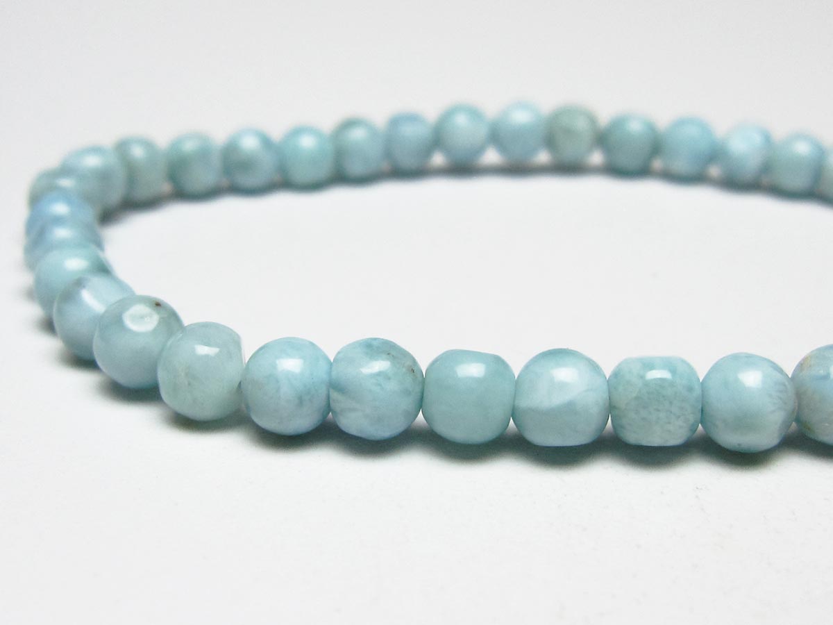 ラリマー ブレスレット 5mm メール便可 一点物 111-50957