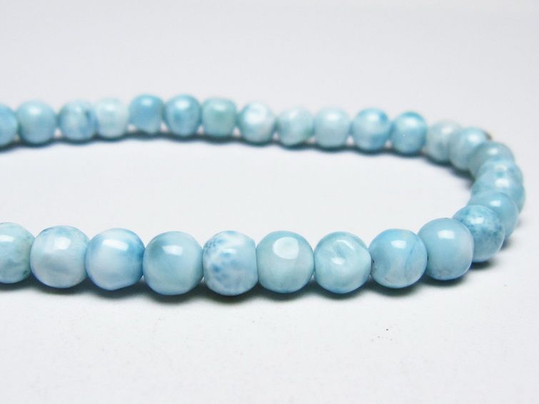 ラリマー ブレスレット 5mm メール便可 一点物 111-50962