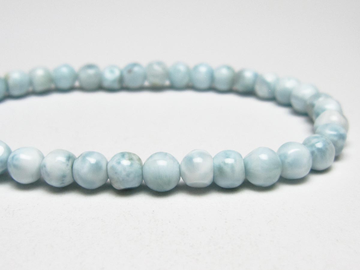 ラリマー ブレスレット 5mm メール便可 一点物 111-50964