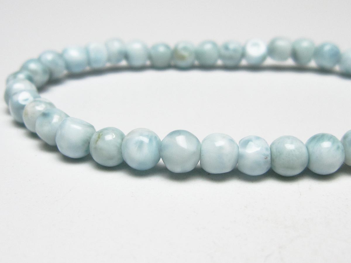 ラリマー ブレスレット 5mm メール便可 一点物 111-50965