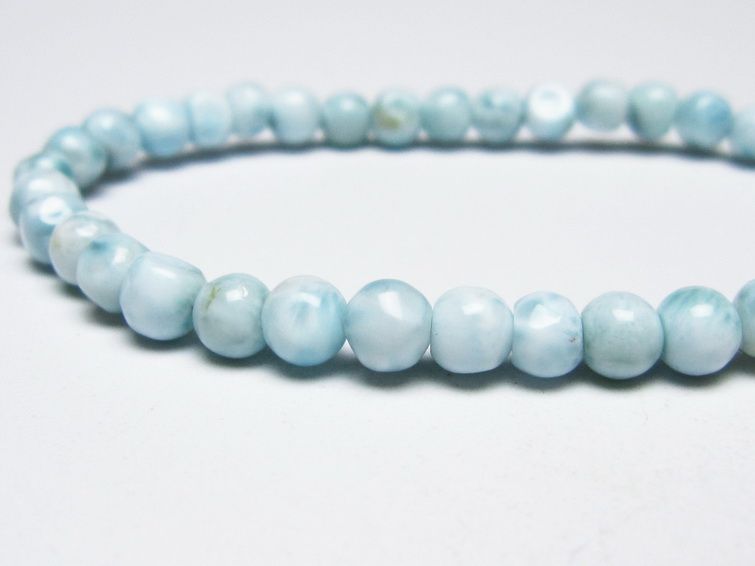 ラリマー ブレスレット 5mm メール便可 一点物 111-50965