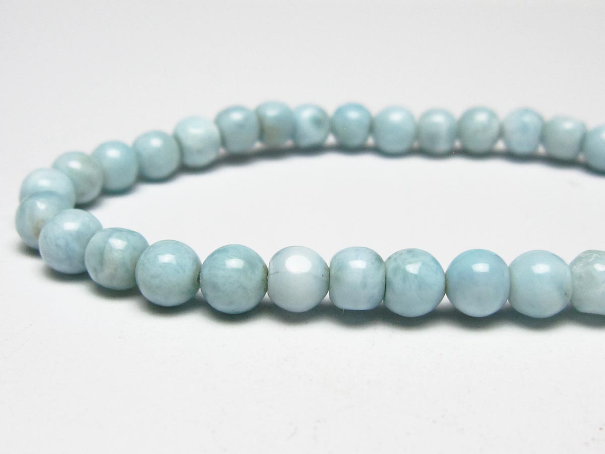ラリマー ブレスレット 5mm メール便可 一点物 111-50966