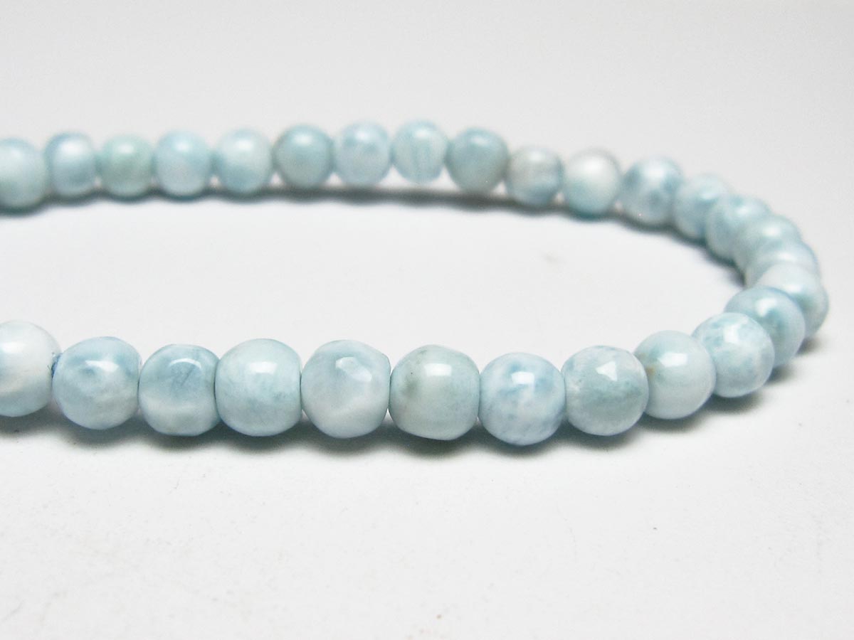 ラリマー ブレスレット 5mm メール便可 一点物 111-50967